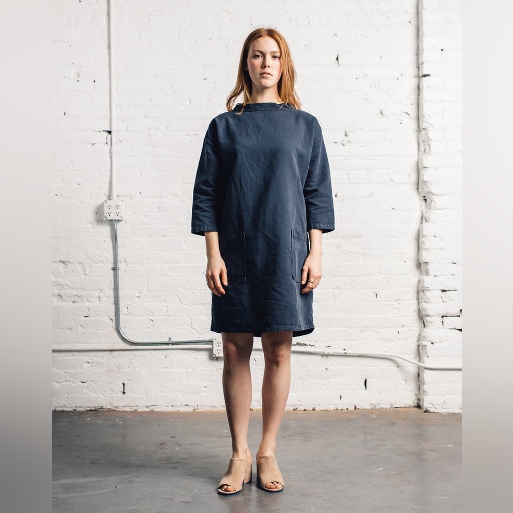 You Must Create Navy Smock Cotton Dress - size Medium